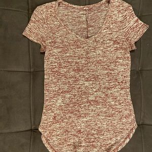 Red low cut form fitting cute top